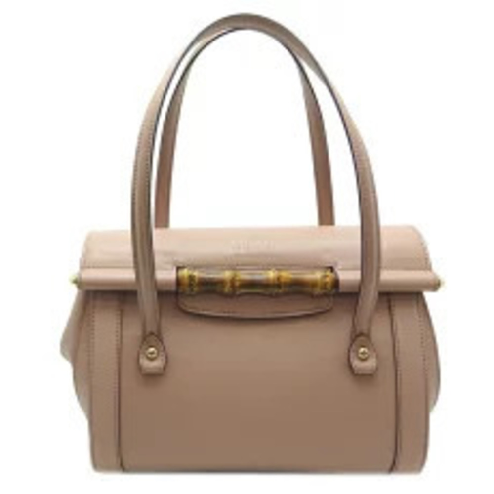 Gucci Bamboo Bag Handbag Leather Pink